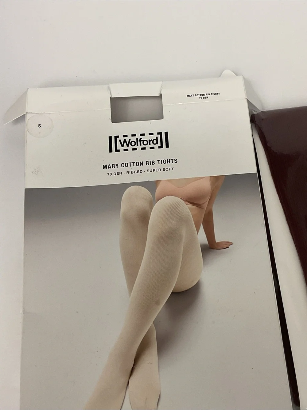WOLFORD 15034 MARY COTTON RIB TIGHTS IN PORT ROYALE SMALL NWT